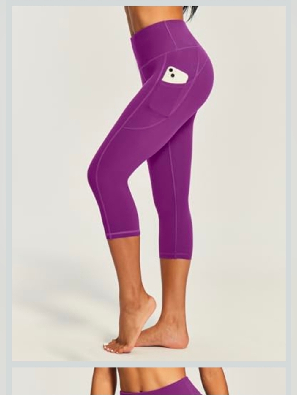 luga Purple Active Capri Leggings - Picture 6 of 9